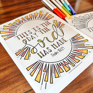FREE Psalm 118:24 Art Print + Coloring Page