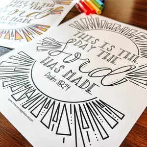 FREE Psalm 118:24 Art Print + Coloring Page