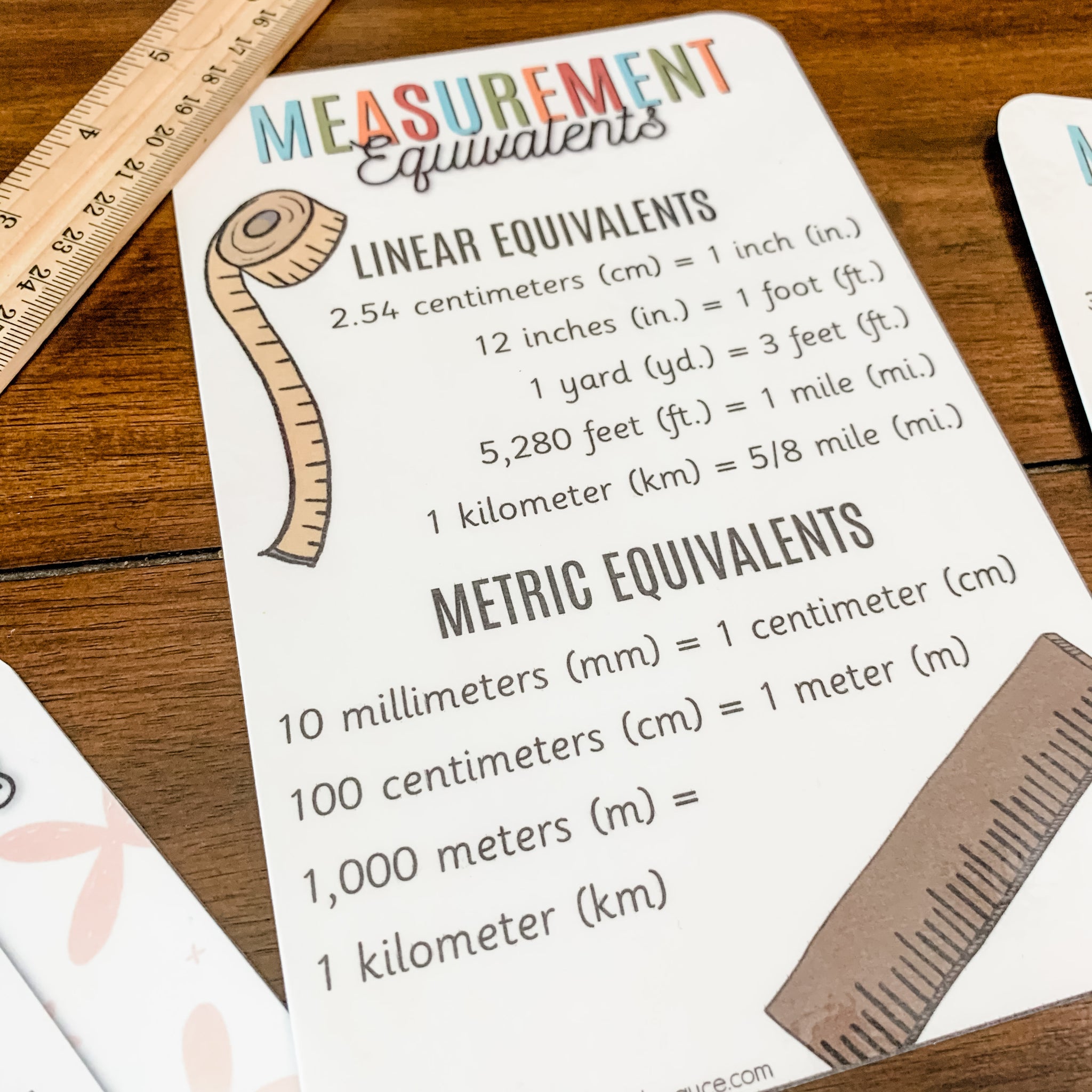 Math Facts Printable Cards - Measurements & Laws – Arrows And Applesauce