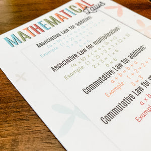 Math Facts Printable Cards - Measurements & Laws