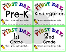 Load image into Gallery viewer, First Day of School Pre-K to 12th Grade Printable Sign - Arrows And Applesauce
