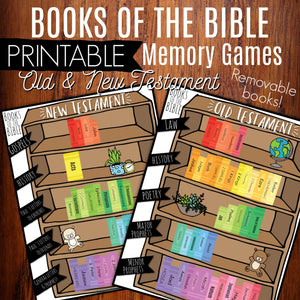 Books Of The Bible Printable Memory Games - Arrows And Applesauce