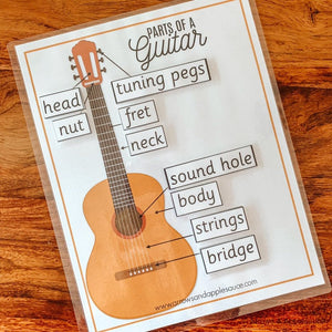 Guitar Parts Printable Memory Game - Arrows And Applesauce