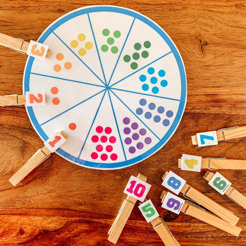 Numbers 1-10 Printable Matching Wheel - Arrows And Applesauce