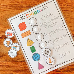 3D Shapes Printable Matching Game - Arrows And Applesauce