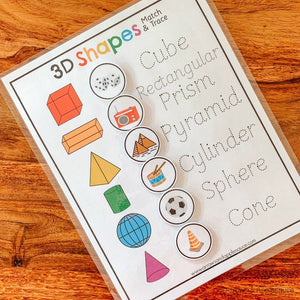 3D Shapes Printable Matching Game - Arrows And Applesauce
