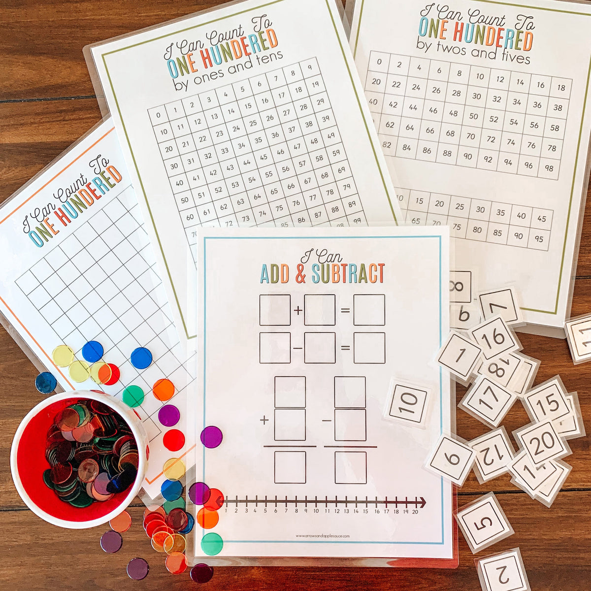 Hundreds Chart Printable Math Set – Arrows And Applesauce