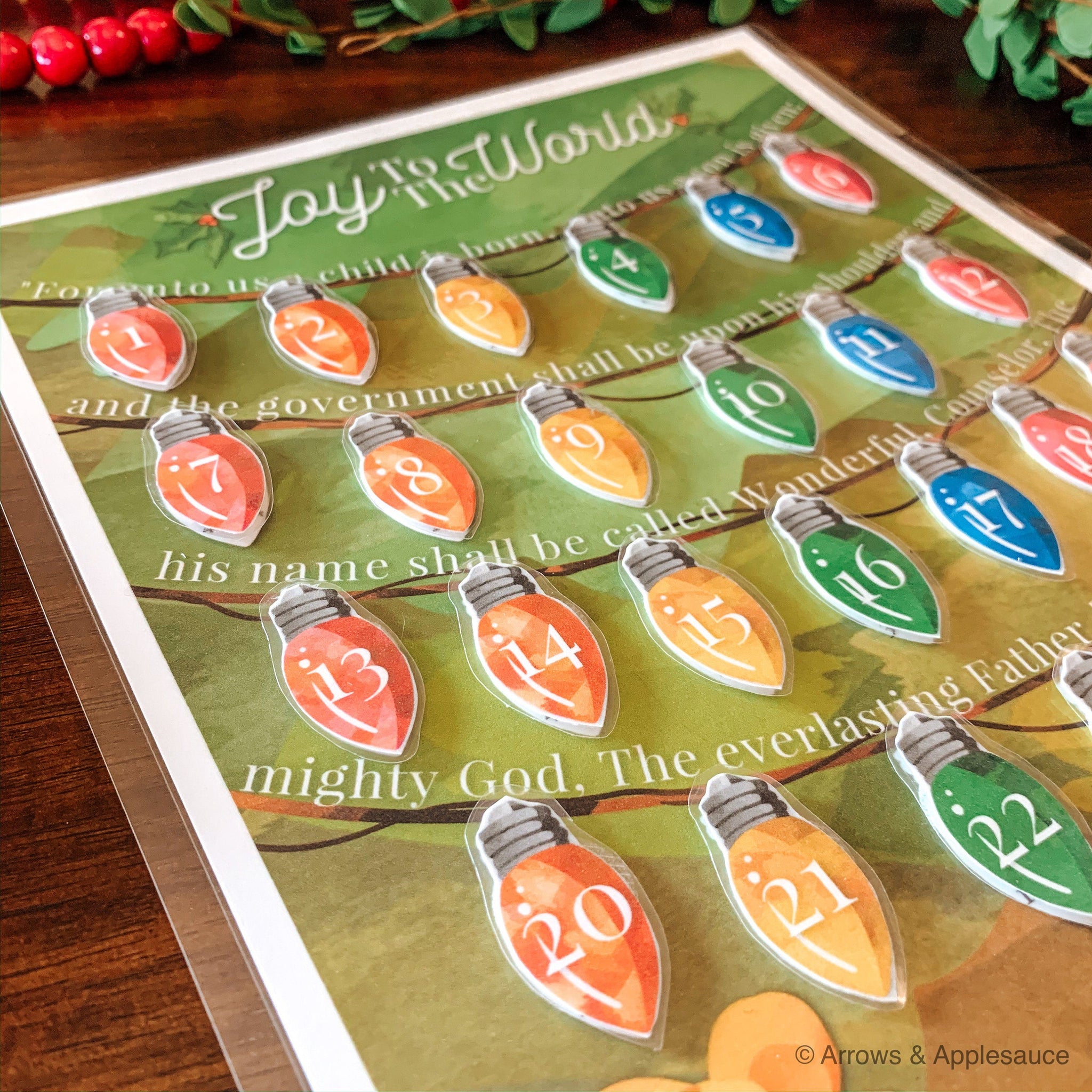 Christmas Advent Printable Countdown Arrows And Applesauce